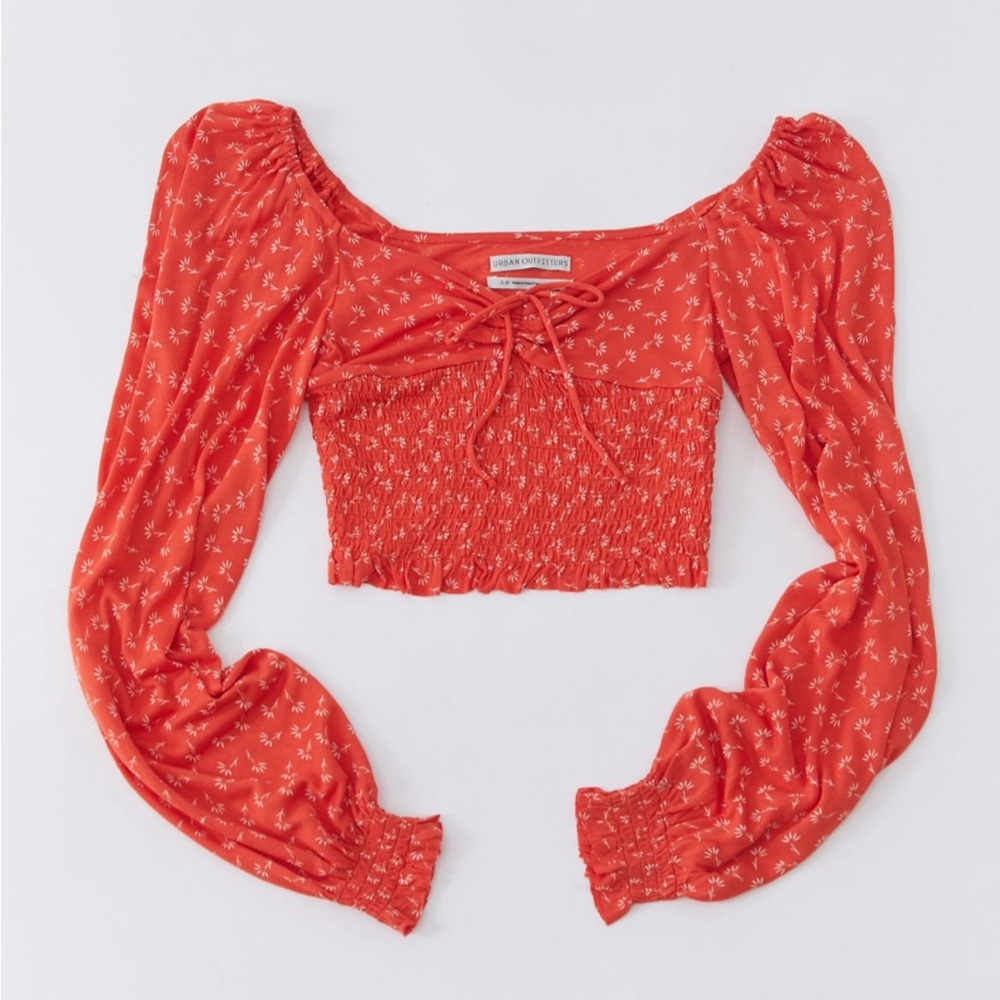 NWT Urban Outfitters Rutched Long Sleeve Top